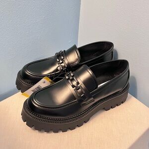 Womens Steve Madden Y2K Black Chunky Loafers 8 Aerin Platform